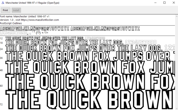 Manchester United 1996-97 Font Vector (AI, EPS, SVG, TTF) – #1 Authentic Style