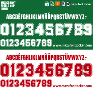 Mexico World Cup 1998 Font Vector – Epic Green & Red Mexican Masterpiece