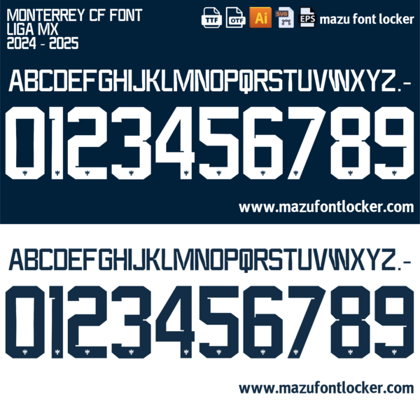 Monterrey 2024-2025 Font Vector – Inspired by the Legendary Rayados