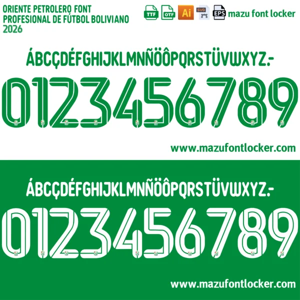 Oriente Petrolero 2026 Font – Explosive Verde Masterpiece
