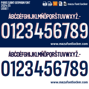 PSG 2024-2025 Font Vector – Epic Parisian Masterpiece