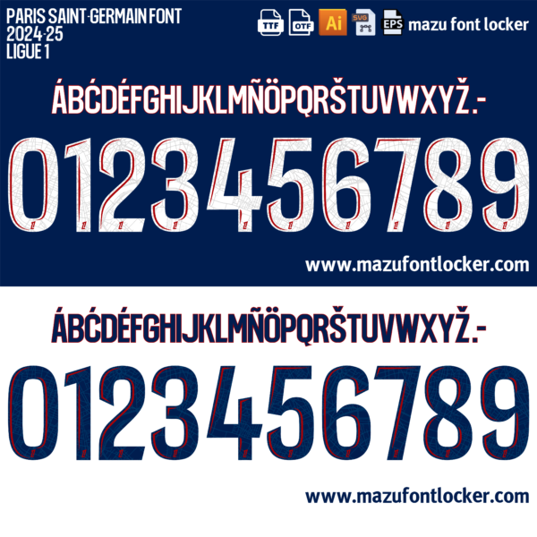 PSG 2024-2025 Font Vector – Epic Parisian Masterpiece