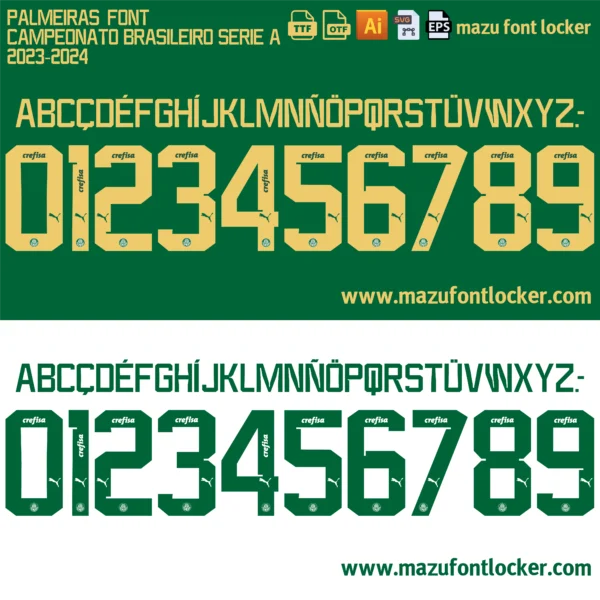 Palmeiras 2023-2024 Font Vector – Fierce Verdão Masterpiece