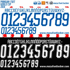 Paraguay World Cup 2026 Font Vector – Stunning Albirroja Masterpiece
