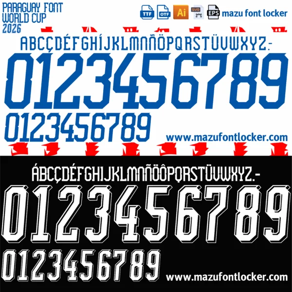 Paraguay World Cup 2026 Font Vector – Stunning Albirroja Masterpiece