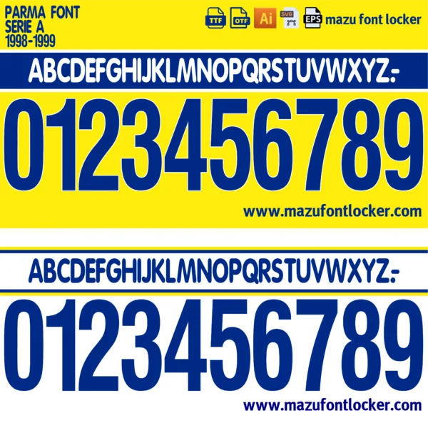 Parma 1998-1999 Font Vector – Magnificent Crociati Legend