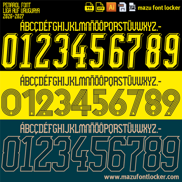 Penarol 2026-2027 Font Vector – Epic Aurinegro Masterpiece