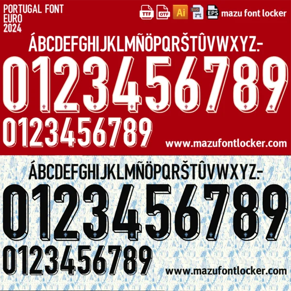 Portugal Euro 2024 Font Vector – Spectacular Iconic CR7 Edition