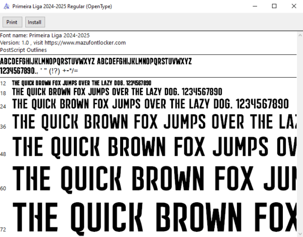 Primeira Liga 2024-2025 Font Vector – Thrilling Portuguese Masterpiece
