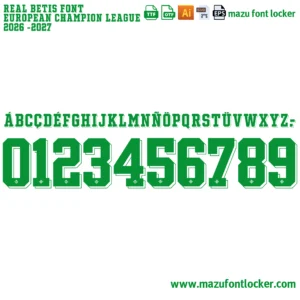 Real Betis 2026-2027 Font Vector – Unstoppable Passionate Verdiblanco Warrior