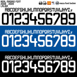 Real Madrid 2008-2009 Font Vector (AI, EPS, SVG, TTF) – Legendary Champions League Era