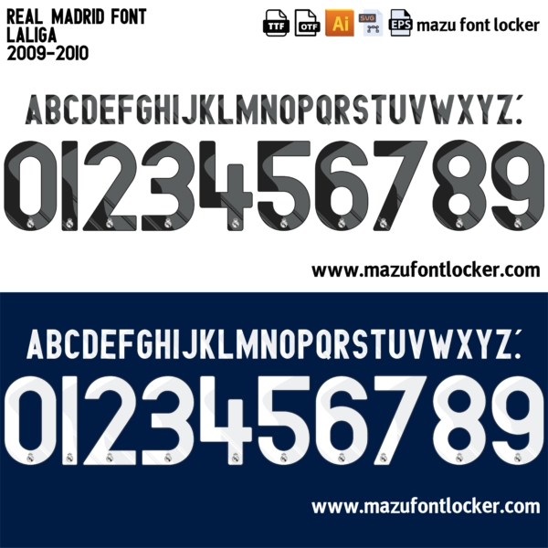 Real Madrid 2009-2010 Font Vector – Epic Galacticos Masterpiece