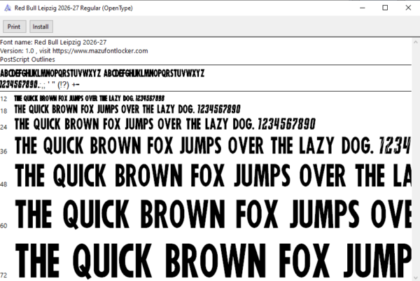 Red Bull Leipzig 2026-2027 Font Vector (AI, EPS, SVG, TTF) – #1 Authentic Style