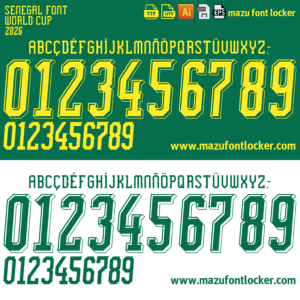 Senegal World Cup 2026 Font Vector – Bold African Power & Victory Vibes