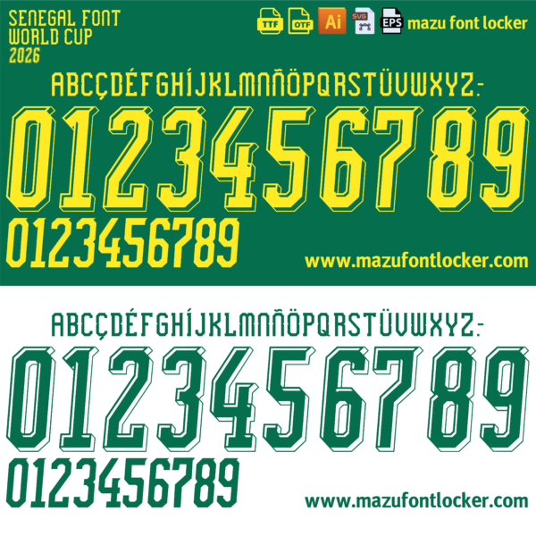 Senegal World Cup 2026 Font Vector – Bold African Power & Victory Vibes