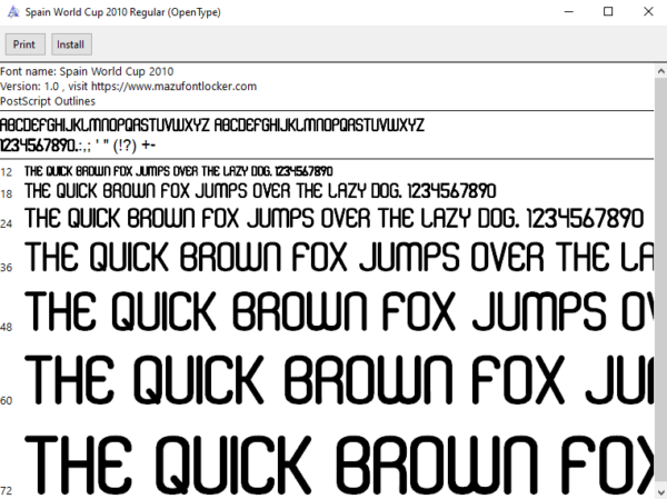 Spain World Cup 2010 Font Vector (AI, EPS, SVG, TTF)
