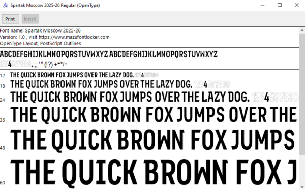 Spartak Moscow 2025-26 Font Vector (AI, EPS, SVG, TTF) – #1 Authentic Style