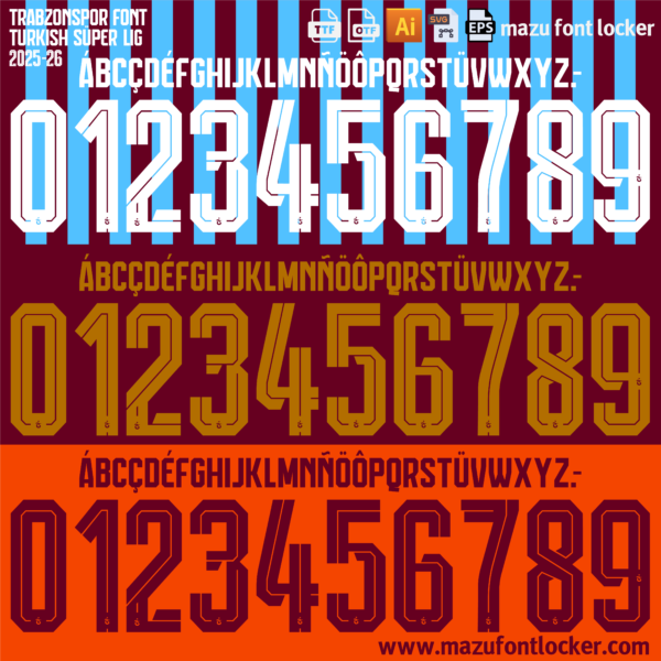 Trabzonspor 2025-26 Font Vector (AI, EPS, SVG, TTF) – #1 Authentic Style