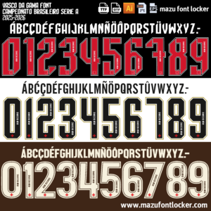 Vasco Da Gama 2025-2026 Font Vector – Epic Mighty Gigante Masterpiece