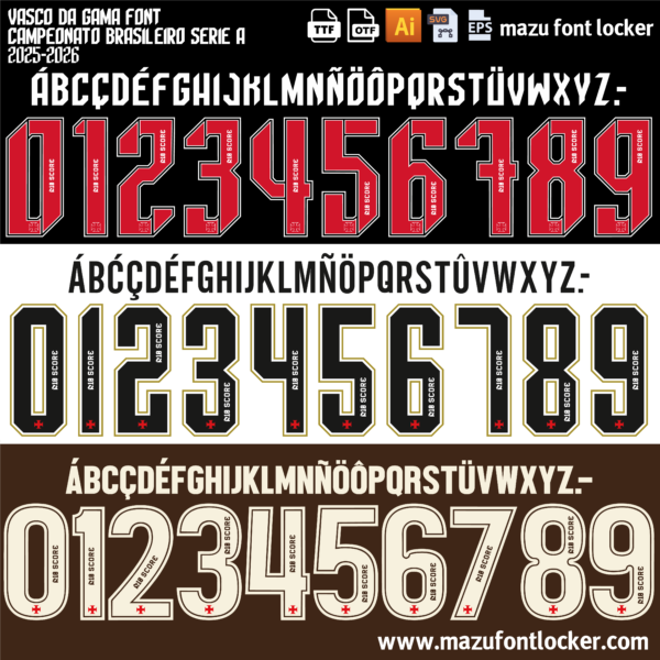Vasco Da Gama 2025-2026 Font Vector – Epic Mighty Gigante Masterpiece