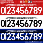 Manchester United 2011-13 Home, Away & Third Font Vector (Digital Download)
