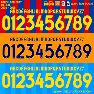 Barcelona 2006-2008 Font Vector (AI, EPS, SVG, TTF) – Legendary Ronaldinho Era