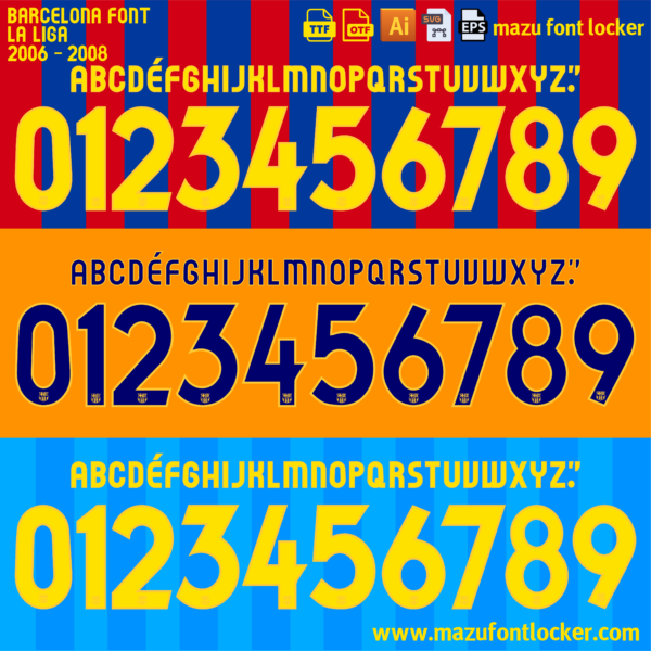 Barcelona 2006-2008 Font Vector (AI, EPS, SVG, TTF) – #1 Authentic Style