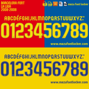 Barcelona 2008-2009 Font Vector (AI, EPS, SVG, TTF) – Legendary Messi & Xavi Era
