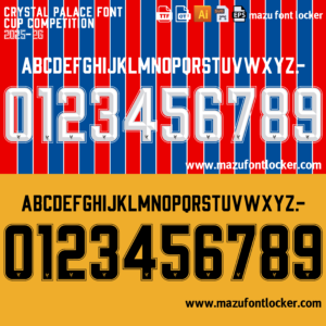 Crystal Palace 2025-2026 Font Vector (AI, EPS, SVG, TTF) – Stunning Selhurst Park Style