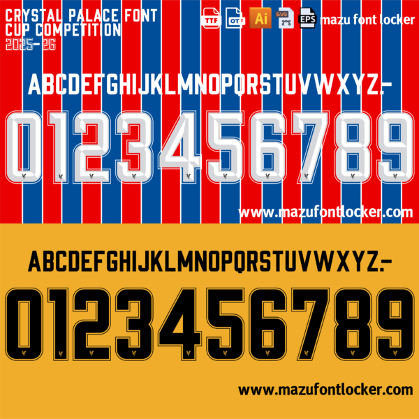 Crystal Palace 2025-2026 Font Vector (AI, EPS, SVG, TTF) – #1 Authentic Style