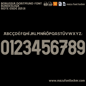 Borussia Dortmund Rote Erde 2025-2026 Font Vector (AI, EPS, SVG, TTF) – #1 Authentic Style
