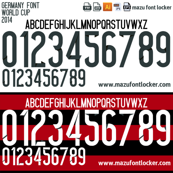 Germany World Cup 2014 Font Vector (AI, EPS, SVG, TTF) – #1 Authentic Style