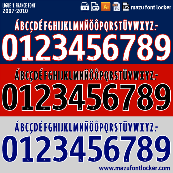 Ligue 1 France 2007-2010 Font Vector (AI, EPS, SVG, TTF) – #1 Authentic Style