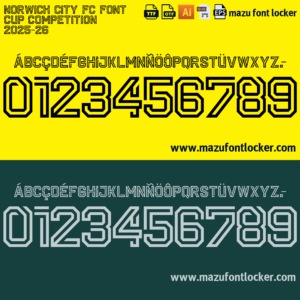 Norwich City FC 2025-2026 Font Vector – Bold Yellow Canaries Power