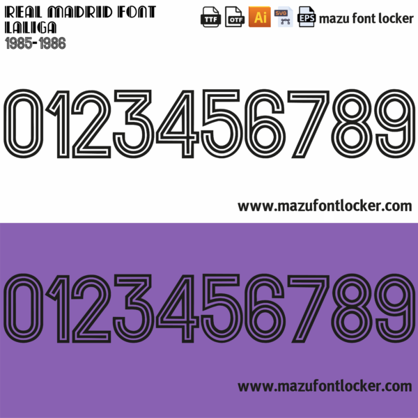 Real Madrid 1985 Font Vector (AI, EPS, SVG, TTF) – #1 Authentic Style