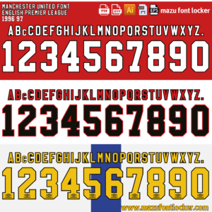 Manchester United 1996-97 Font Vector (AI, EPS, SVG, TTF) – Iconic Double Winner