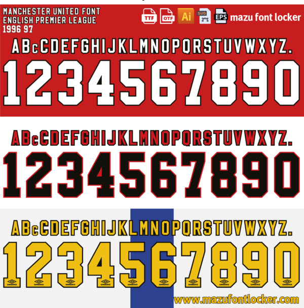 Manchester United 1996-97 Font Vector (AI, EPS, SVG, TTF) – #1 Authentic Style