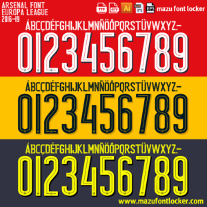 Arsenal 2016-2019 Font Vector (AI, aEPS, SVG, TTF) – Elegant Invincibles Spirit