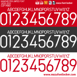 Manchester United 2020-2021 Font Vector (AI, EPS, SVG, TTF) – Bold Solskjær Era
