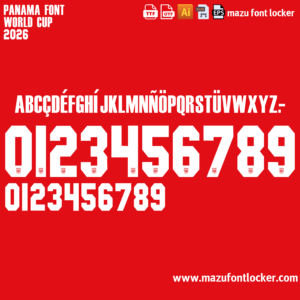 Panama World Cup 2026 Font Vector (AI, EPS, SVG, TTF) – Vibrant Central American Pride
