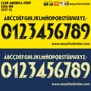 Club America 2025-26 Font Vector (AI, EPS, SVG, TTF) – Powerful Mexican Eagles