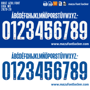 Cruz Azul 2025-26 Font Vector (AI, EPS, SVG, TTF) – Vibrant La Máquina Classic