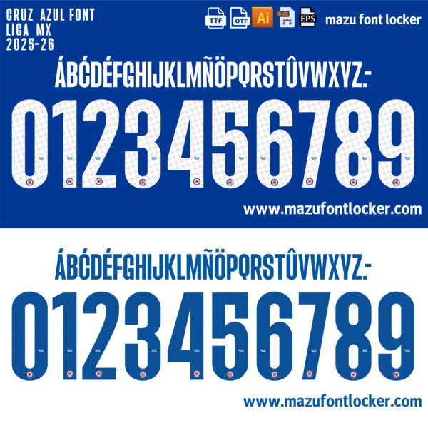 Cruz Azul 2025-26 Font Vector (AI, EPS, SVG, TTF) – #1 Authentic Style