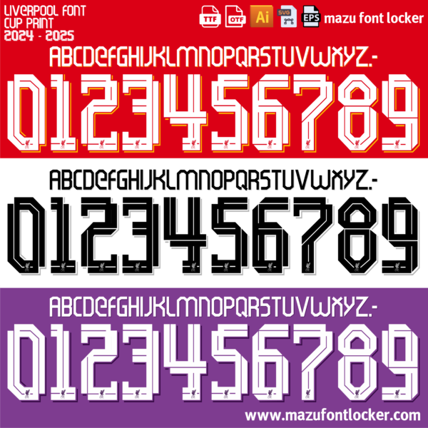 Liverpool 2024-2025 Font Vector (AI, EPS, SVG, TTF) – #1 Authentic Style