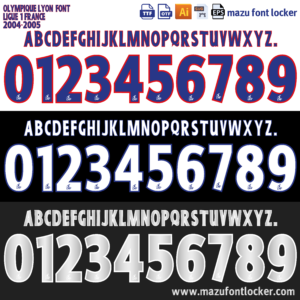Olympique Lyon 2004-2005 Font Vector (AI, EPS, SVG, TTF) – Iconic Seven-Time Champion