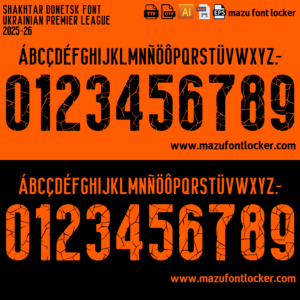 Shakhtar Donetsk 2025-26 Font Vector (AI, EPS, SVG, TTF) – Vibrant Miner Energy