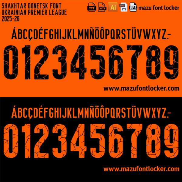 Shakhtar Donetsk 2025-26 Font Vector (AI, EPS, SVG, TTF) – #1 Authentic Style