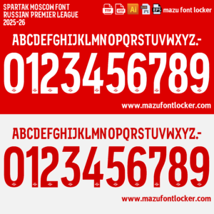 Spartak Moscow 2025-26 Font Vector – Dynamic Russian Red Powerhouse Ultimate