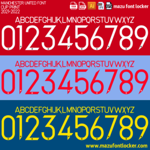 Manchester United 2021-2022 Font Vector – Bold Red Devils Modern Champion