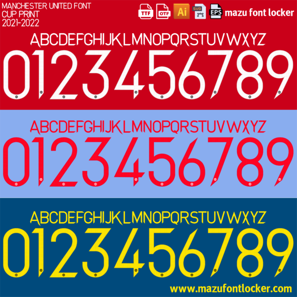 Manchester United 2021-2022 Font Vector (AI, EPS, SVG, TTF) – #1 Authentic Style